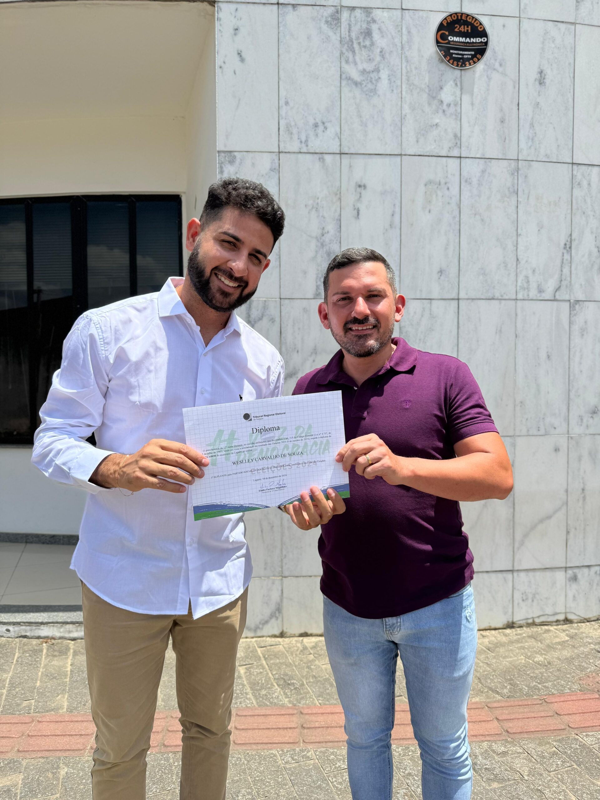 Prof. Weslley de João do Posto é diplomado suplente em Lagarto após se destacar com votação expressiva