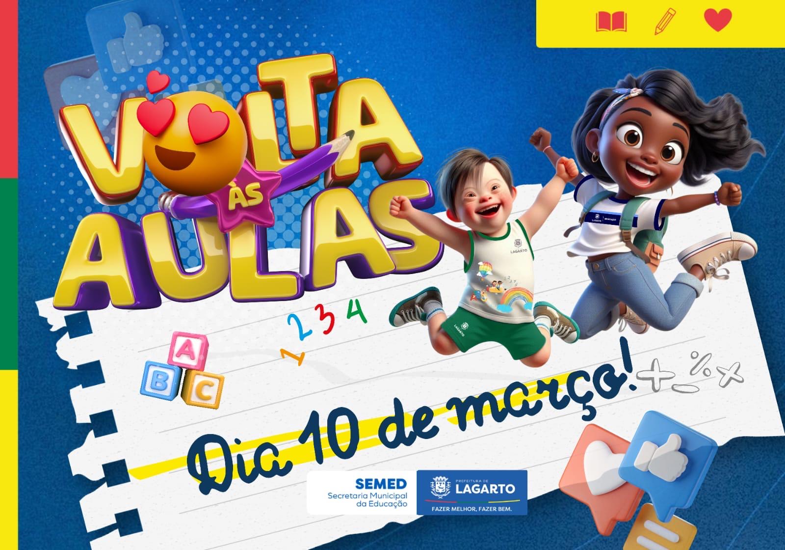 Aulas da Rede Municipal de Lagarto iniciarão dia 10 de março