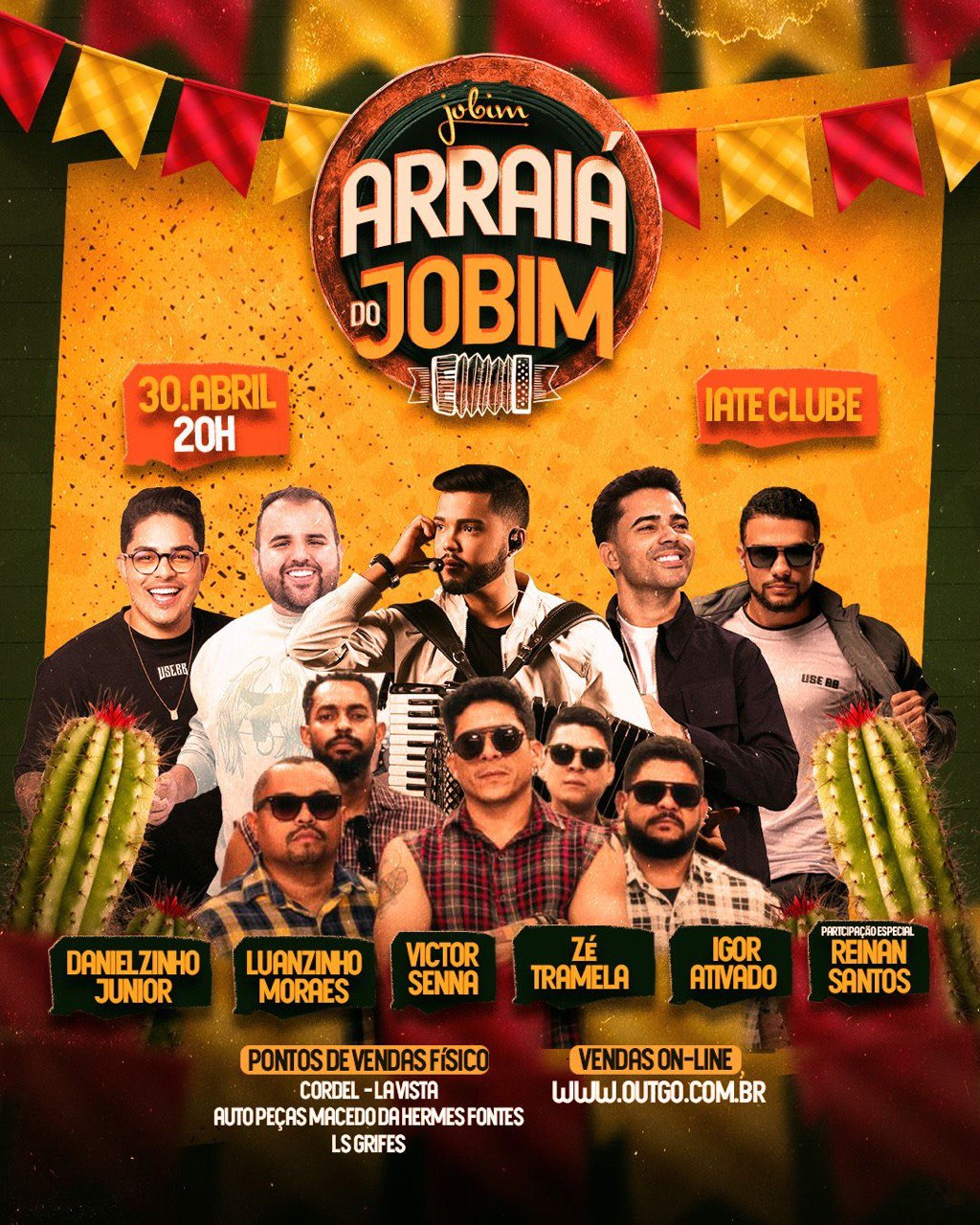 ‘Arraiá do Jobim’ acontece no dia 30 de abril em Aracaju 