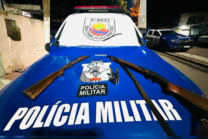 PM apreende duas espingardas após tentativa de homicídio 