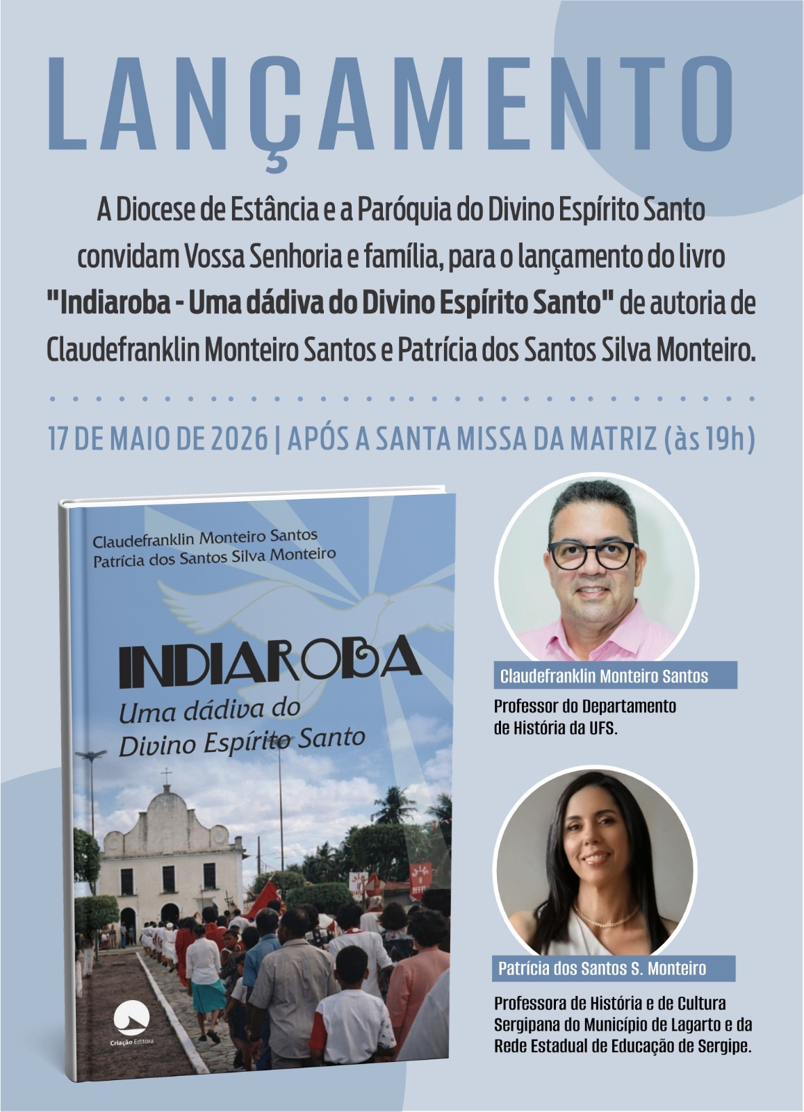casal-de-historiadores-de-lagarto-lancam-livro-sobre-a-paroquia-do-espirito-santo-indiaroba-se